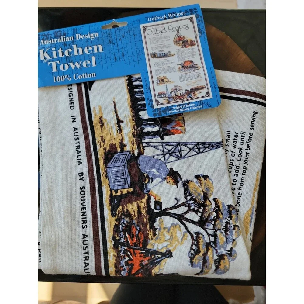 Australian Tea Towel Outback Recipes New